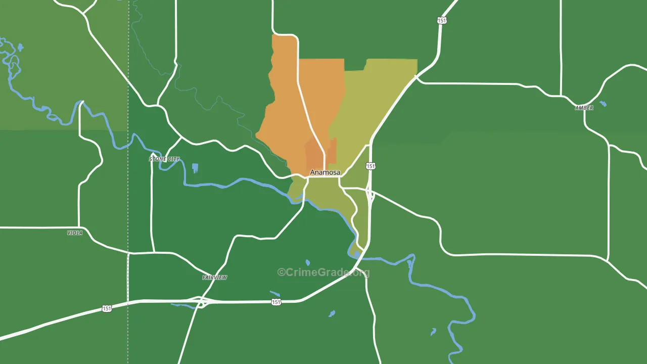 52205, IA Map of Drug-Related Crime Rates
