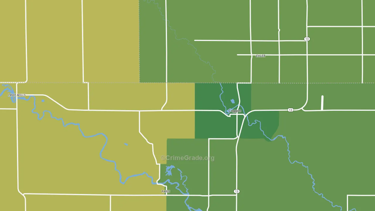 52218, IA Map of Drug-Related Crime Rates
