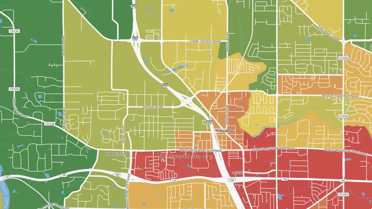 52233, IA Map of Drug-Related Crime Rates