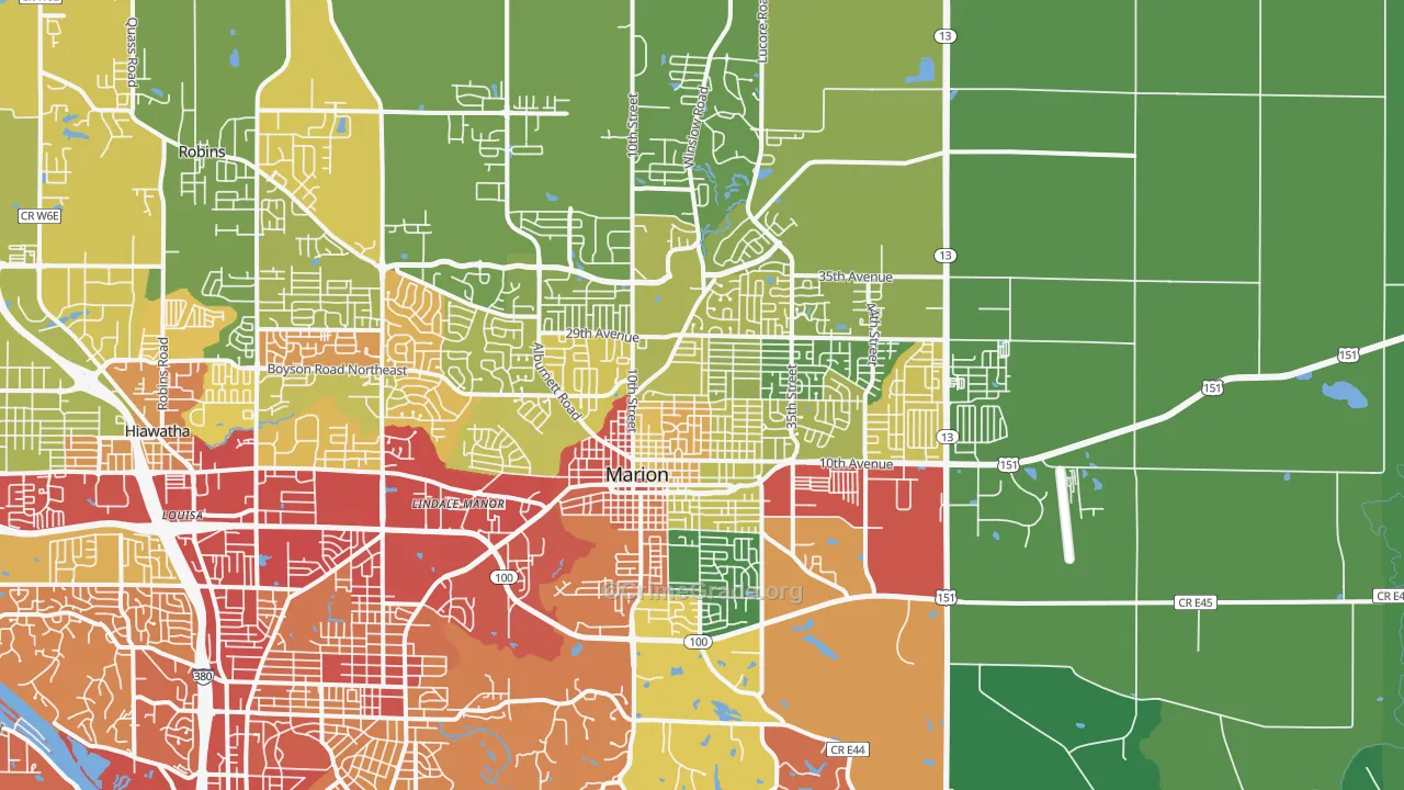 52302, IA Map of Drug-Related Crime Rates