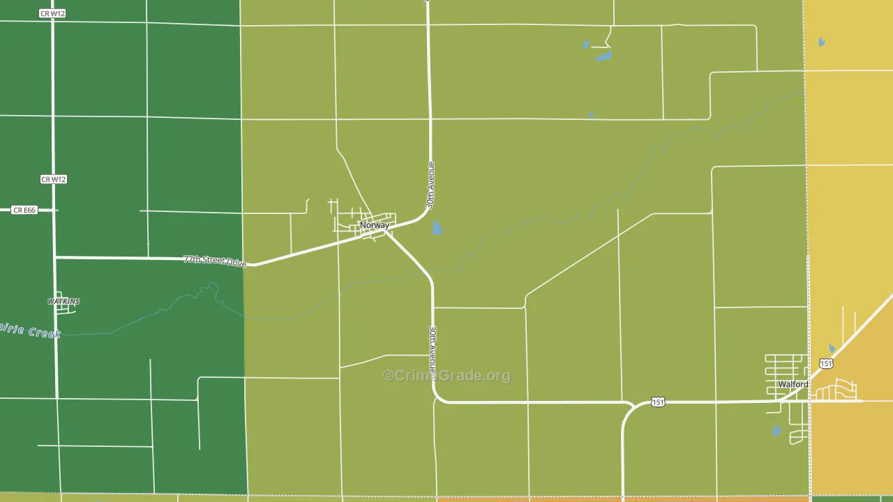 52318, IA Map of Drug-Related Crime Rates