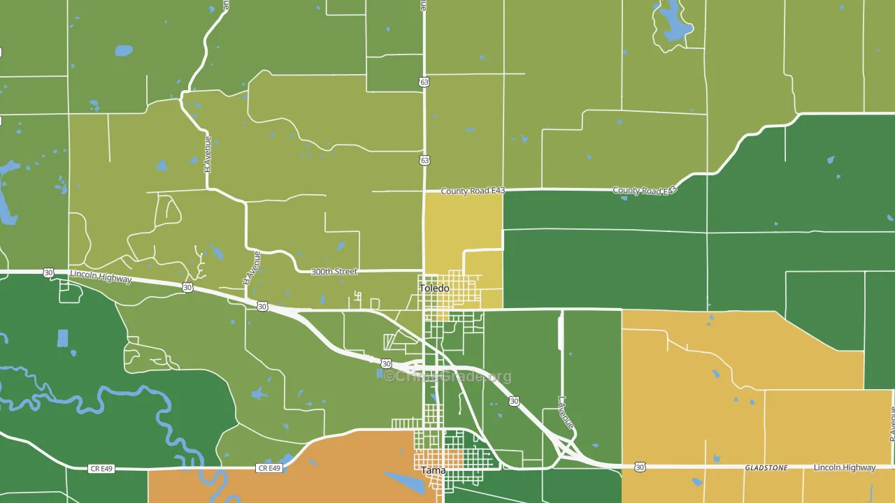 52342, IA Map of Drug-Related Crime Rates