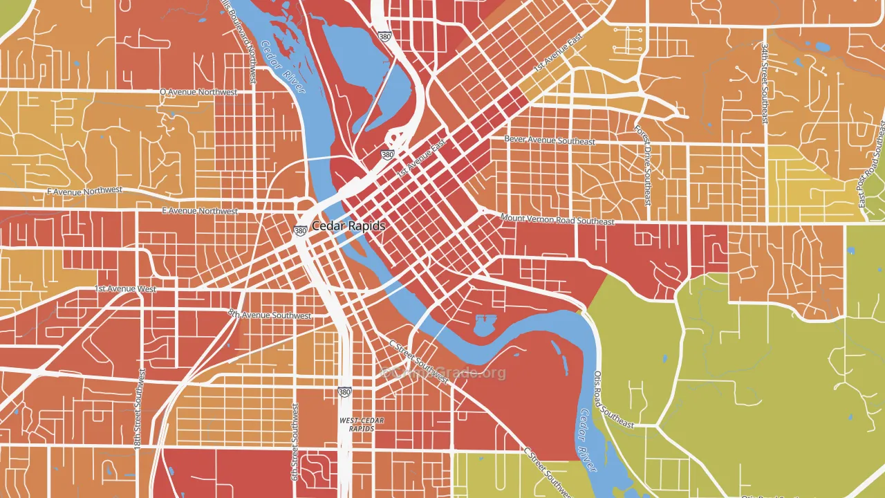 52401, IA Map of Drug-Related Crime Rates