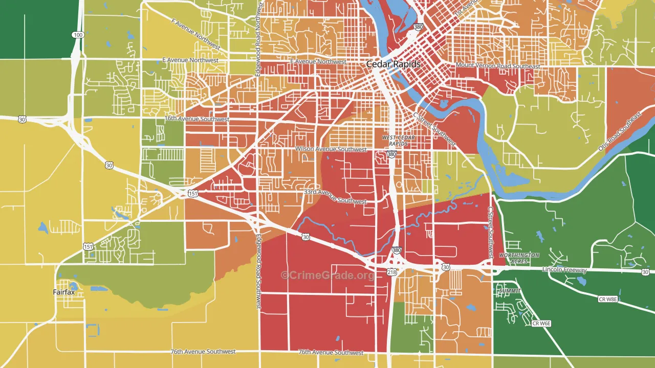 52404, IA Map of Drug-Related Crime Rates