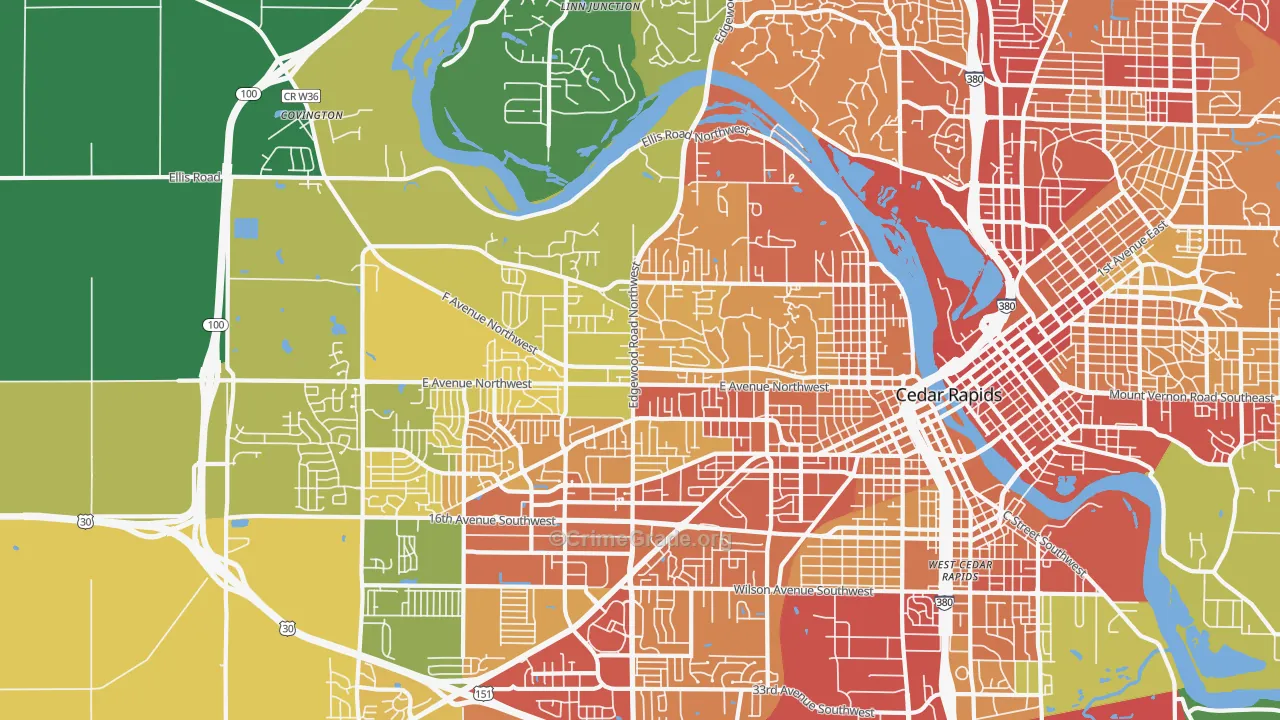 52405, IA Map of Drug-Related Crime Rates