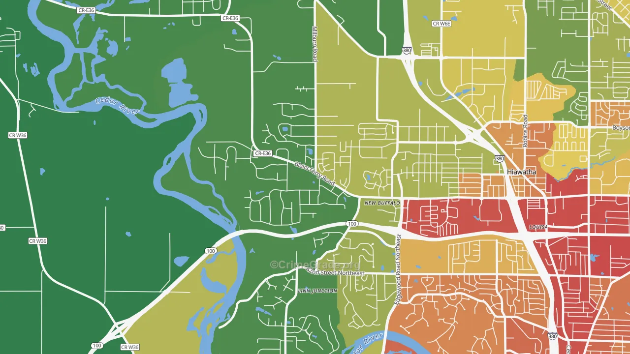 52411, IA Map of Drug-Related Crime Rates