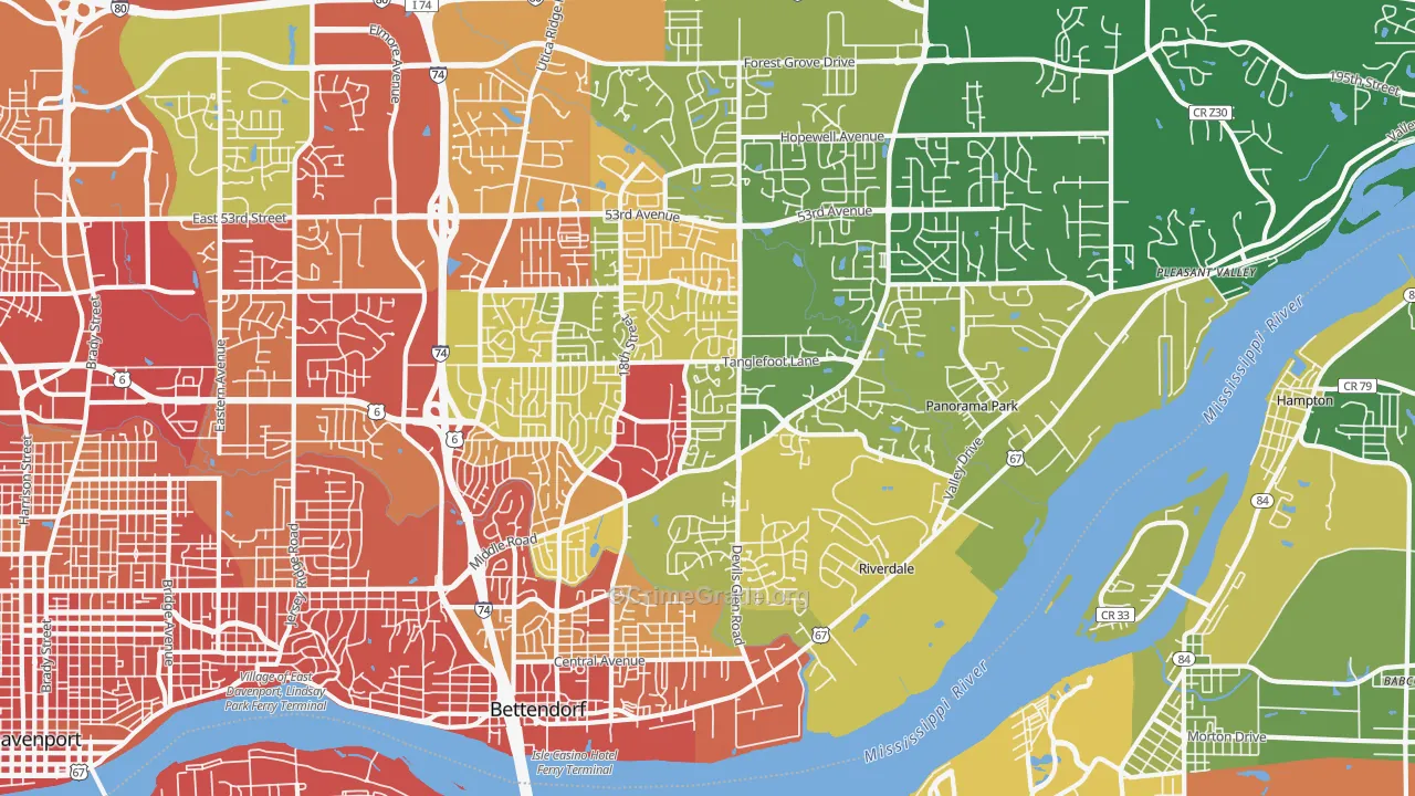 52722, IA Map of Drug-Related Crime Rates