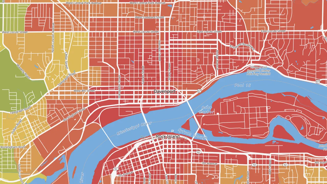 52801, IA Map of Drug-Related Crime Rates
