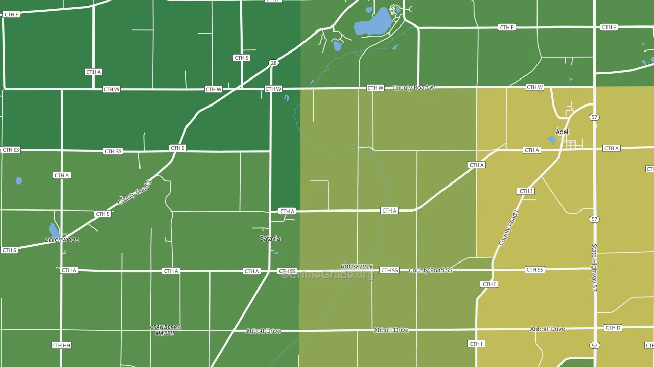 53001, WI Map of Drug-Related Crime Rates