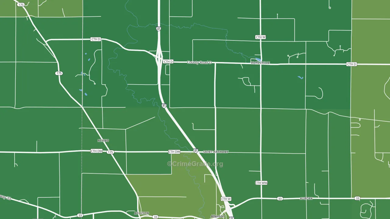 53002, WI Map of Drug-Related Crime Rates