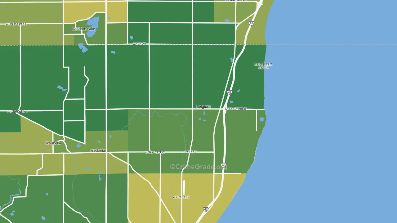 53004, WI Map of Drug-Related Crime Rates