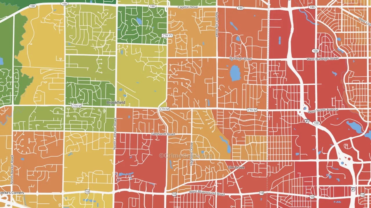 53005, WI Map of Drug-Related Crime Rates