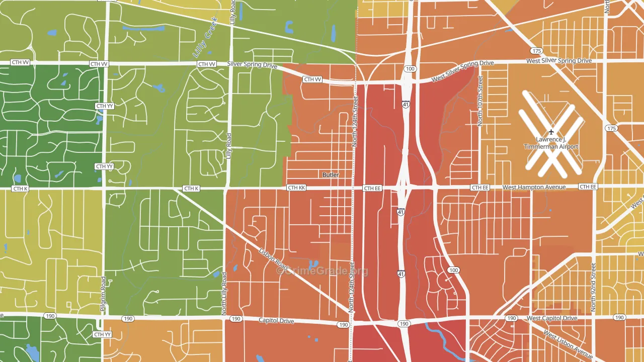 53007, WI Map of Drug-Related Crime Rates