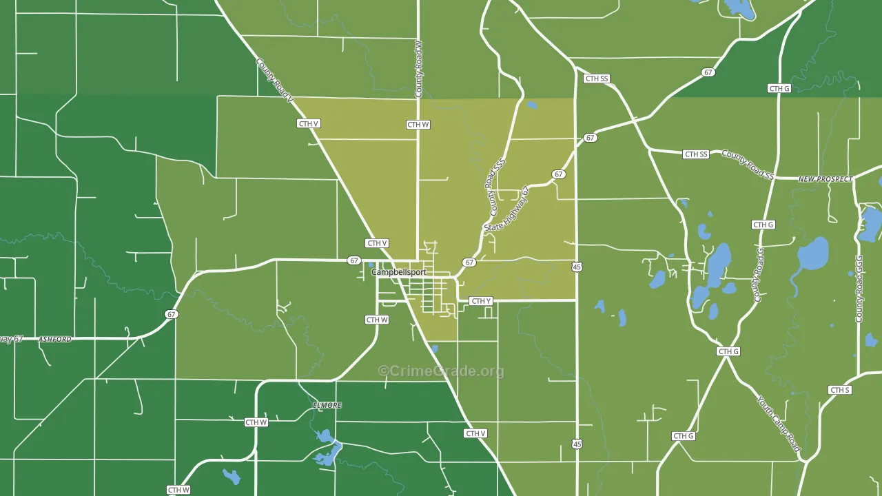 53010, WI Map of Drug-Related Crime Rates