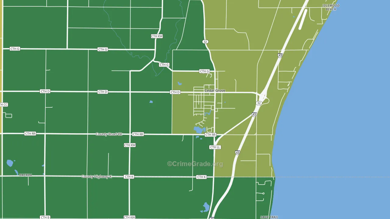 53013, WI Map of Drug-Related Crime Rates
