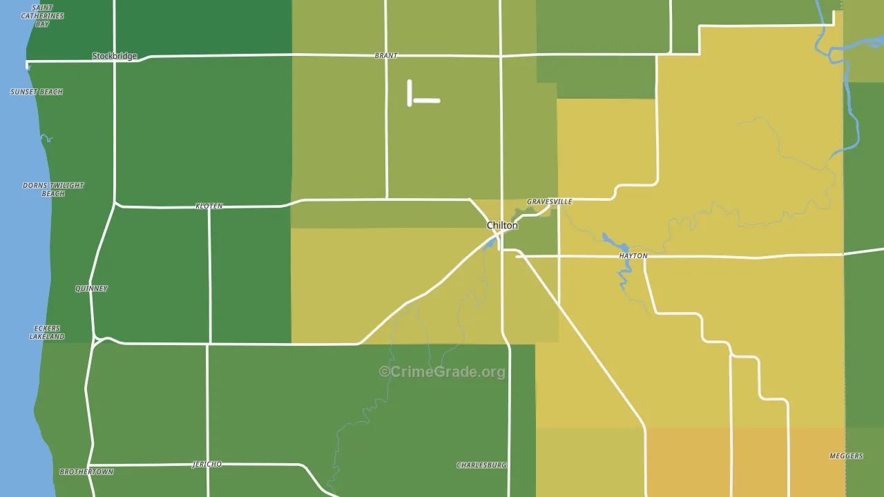 53014, WI Map of Drug-Related Crime Rates