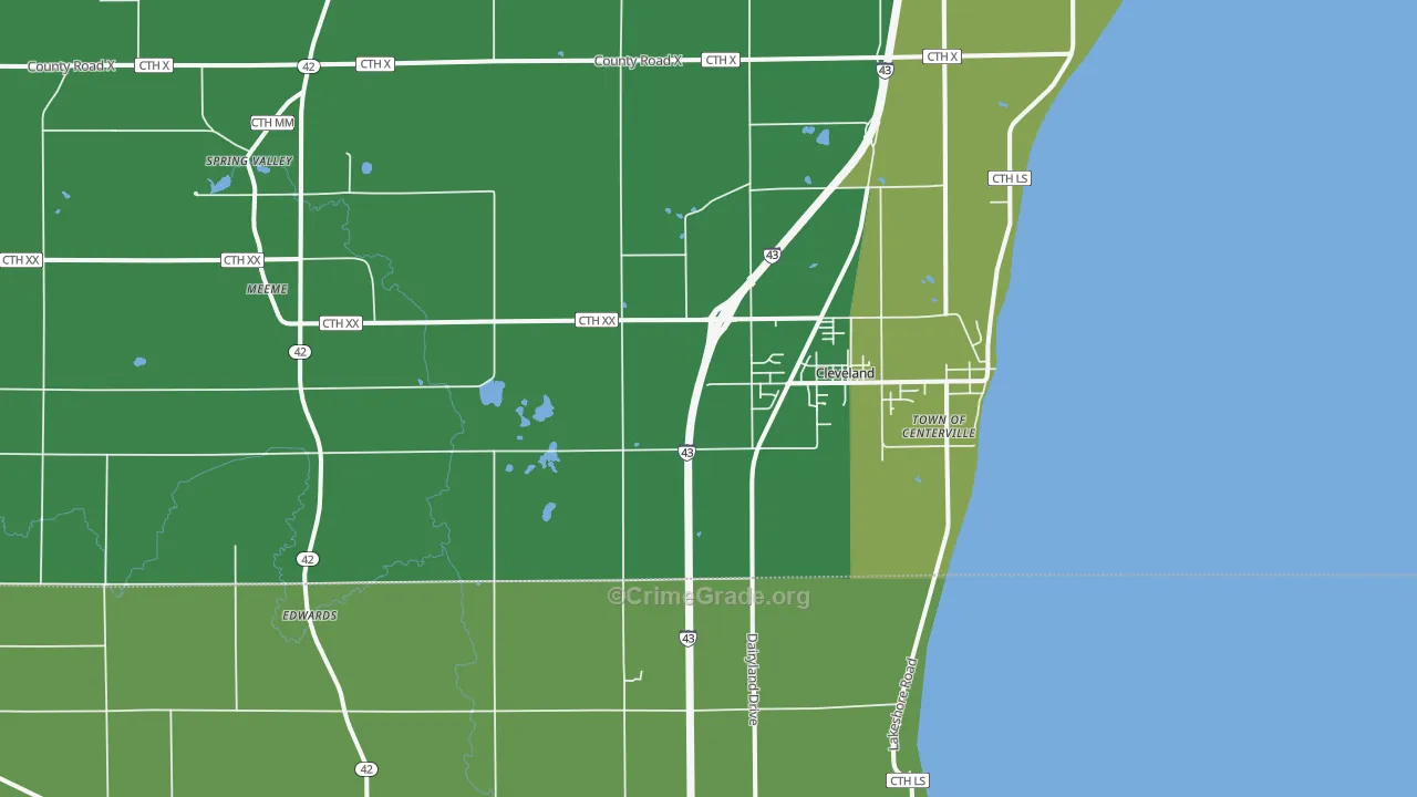 53015, WI Map of Drug-Related Crime Rates