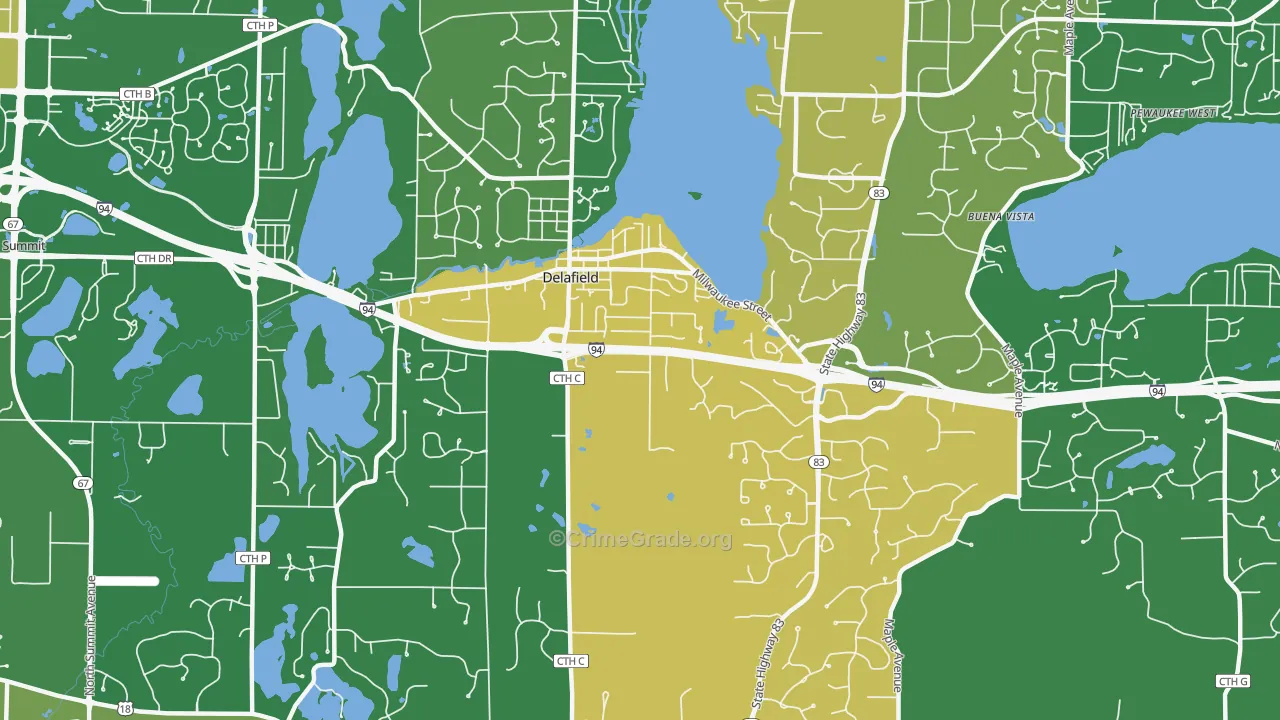 53018, WI Map of Drug-Related Crime Rates
