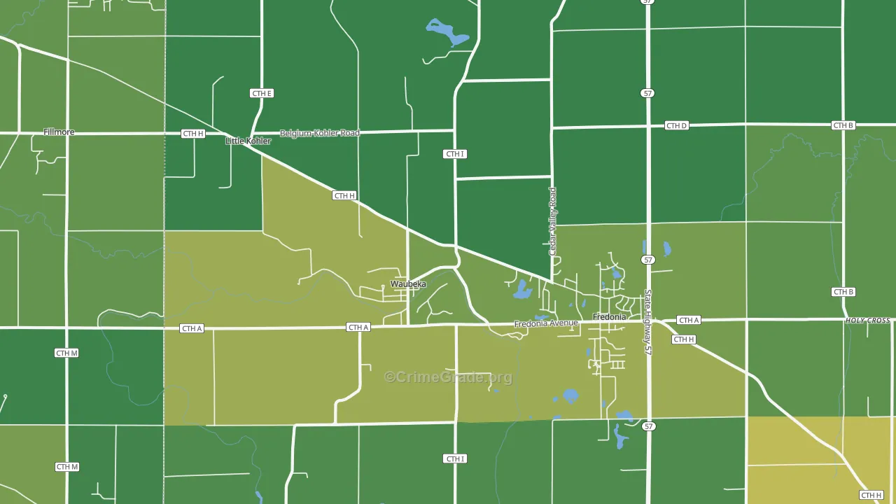 53021, WI Map of Drug-Related Crime Rates