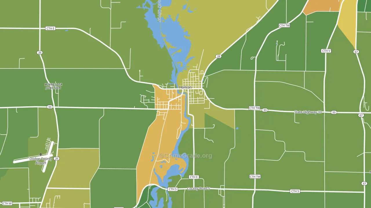 53032, WI Map of Drug-Related Crime Rates
