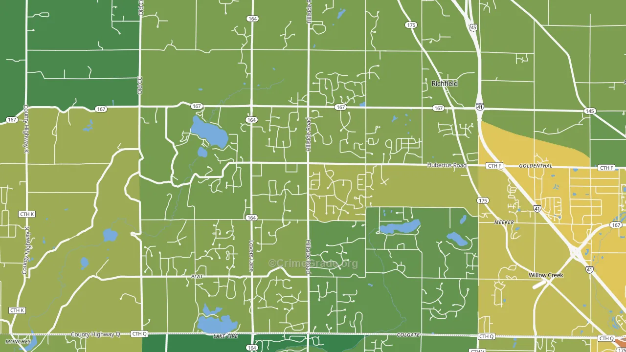 53033, WI Map of Drug-Related Crime Rates