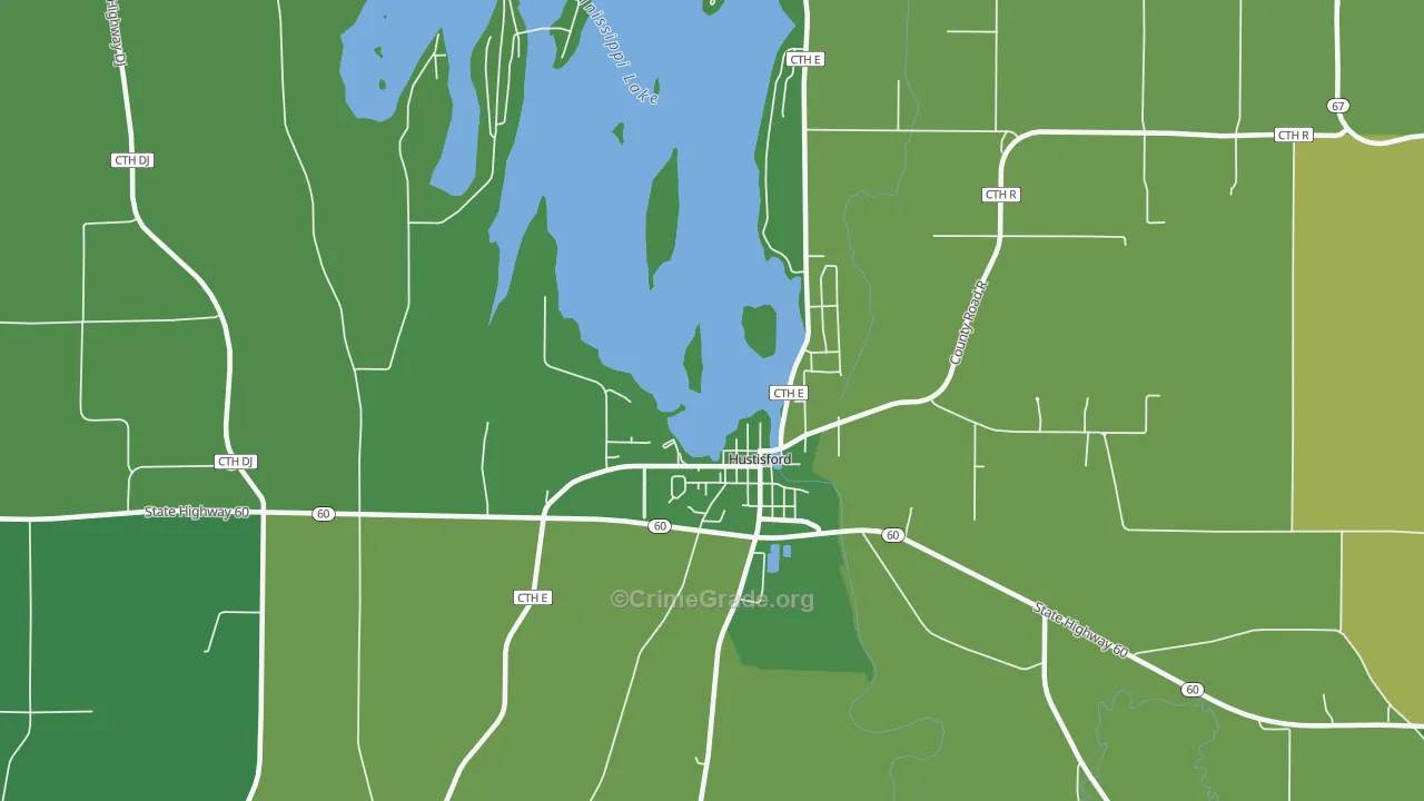 53034, WI Map of Drug-Related Crime Rates