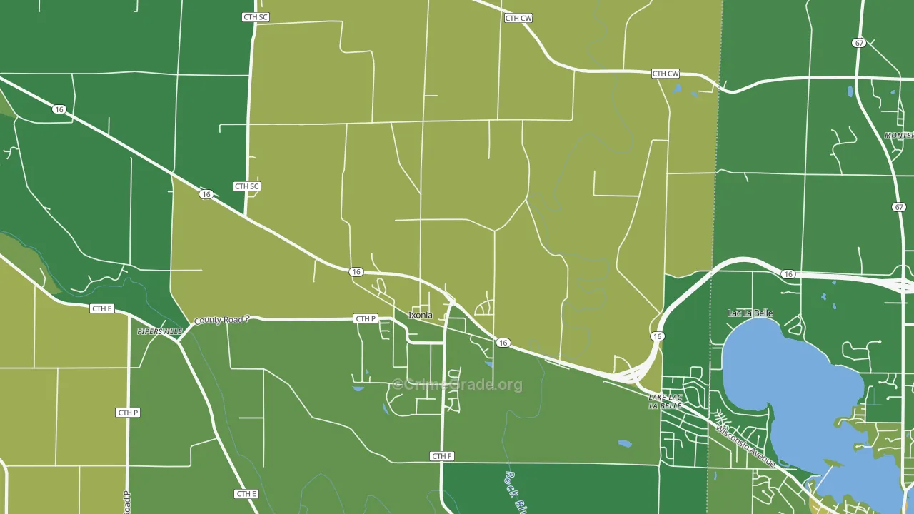 53036, WI Map of Drug-Related Crime Rates