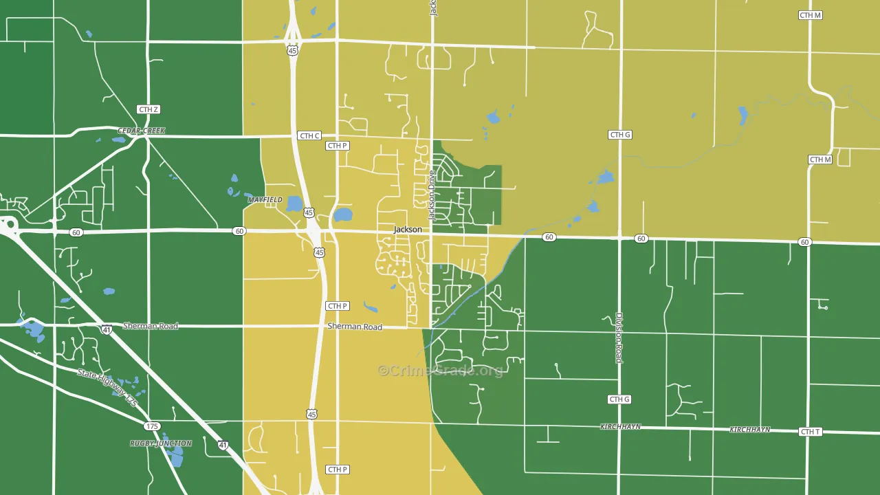 53037, WI Map of Drug-Related Crime Rates