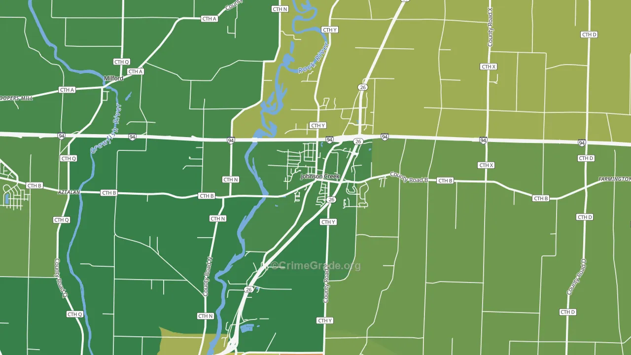 53038, WI Map of Drug-Related Crime Rates