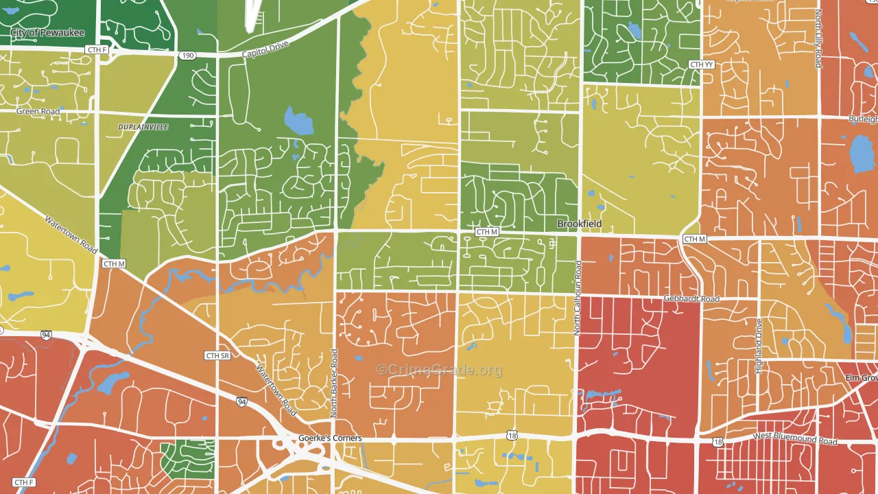 53045, WI Map of Drug-Related Crime Rates