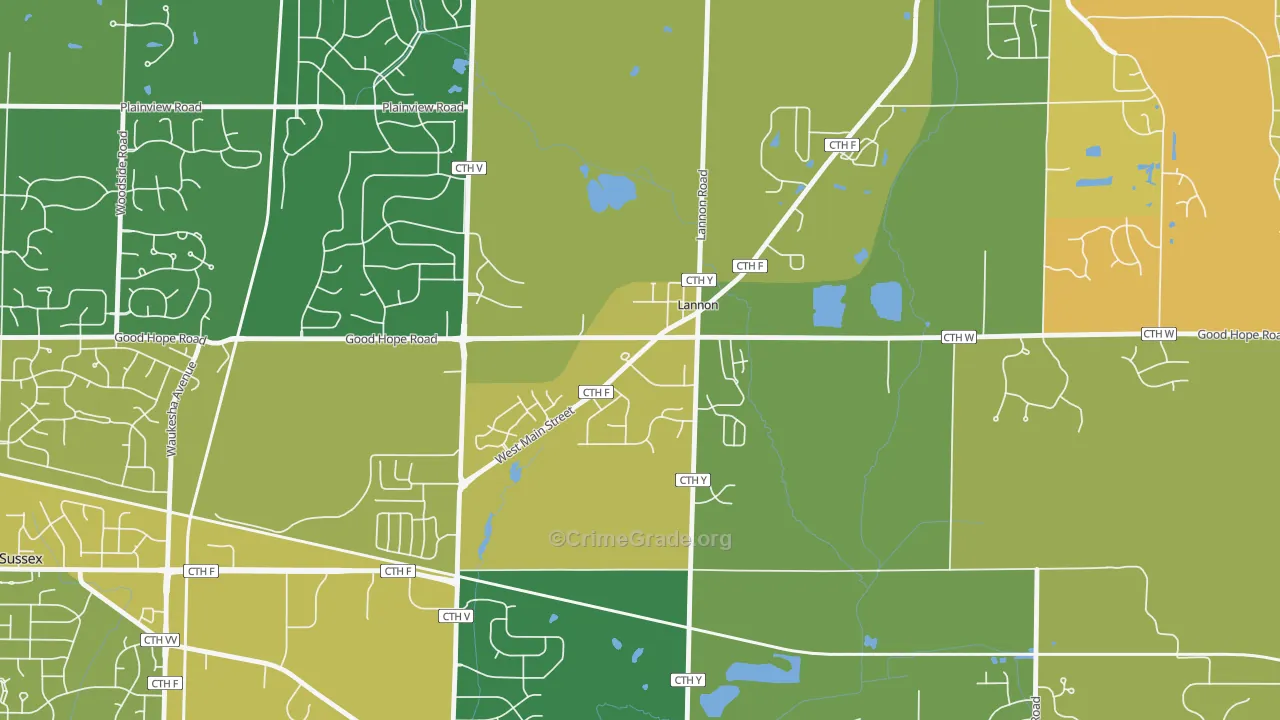 53046, WI Map of Drug-Related Crime Rates