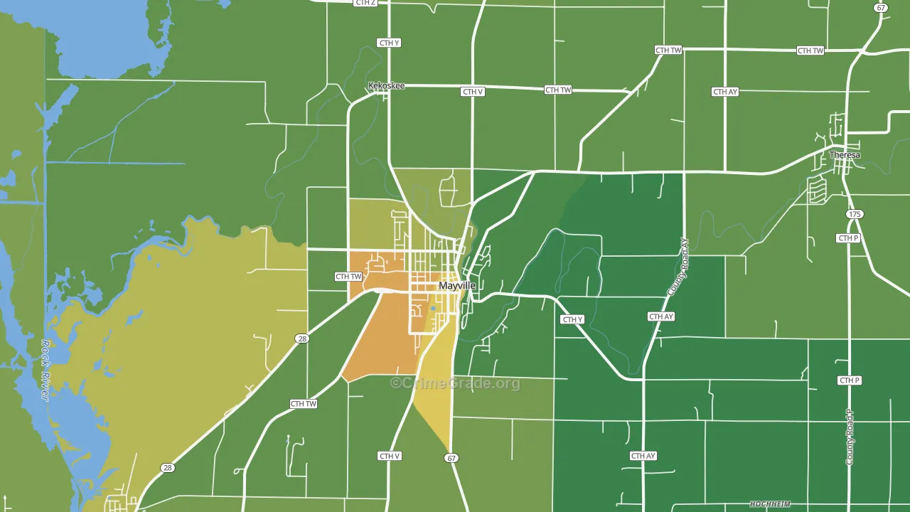 53050, WI Map of Drug-Related Crime Rates