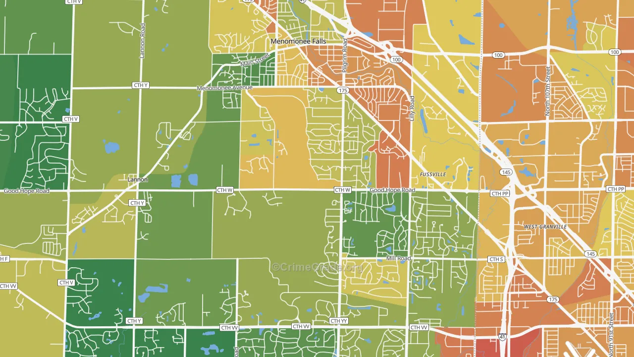 53051, WI Map of Drug-Related Crime Rates
