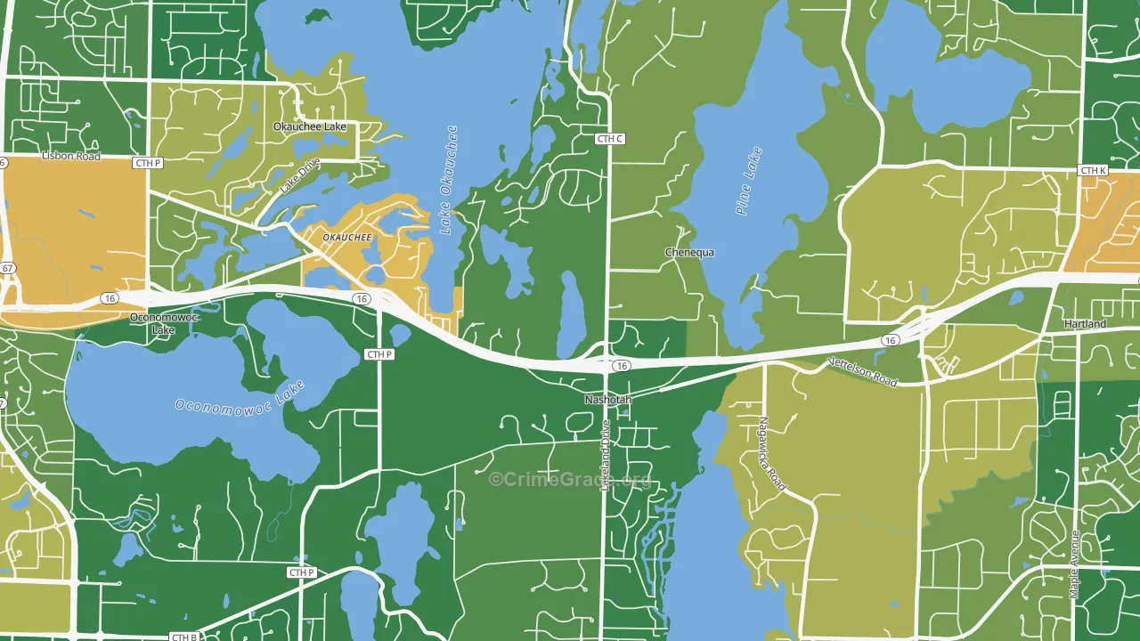 53058, WI Map of Drug-Related Crime Rates