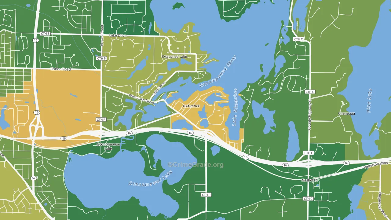 53069, WI Map of Drug-Related Crime Rates