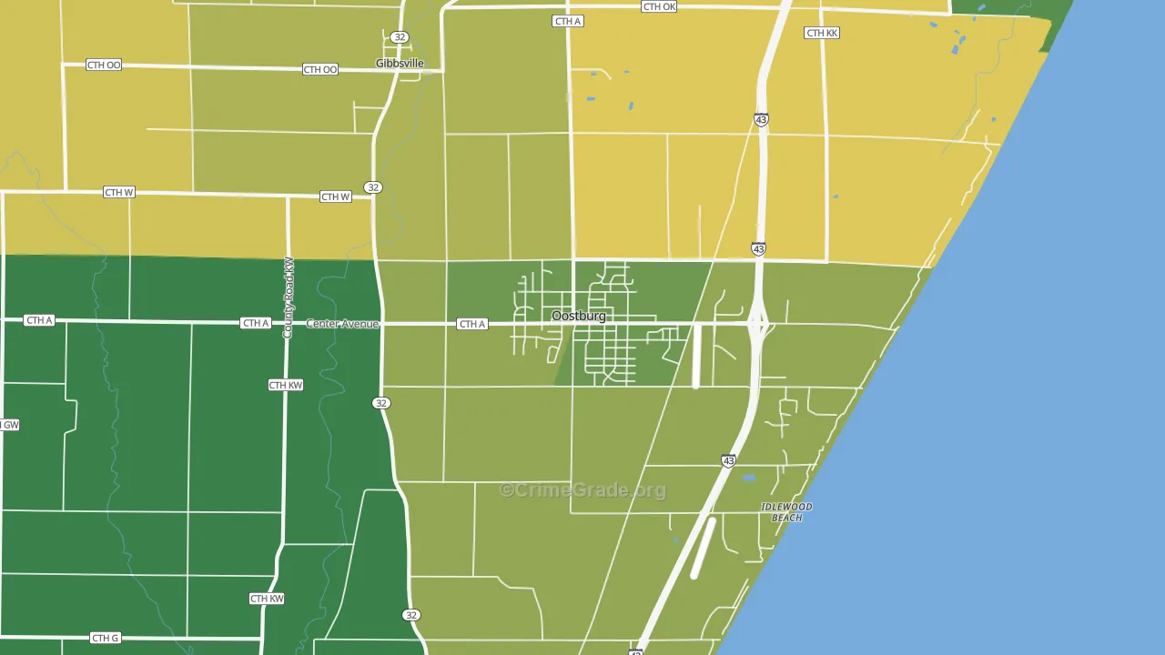 53070, WI Map of Drug-Related Crime Rates