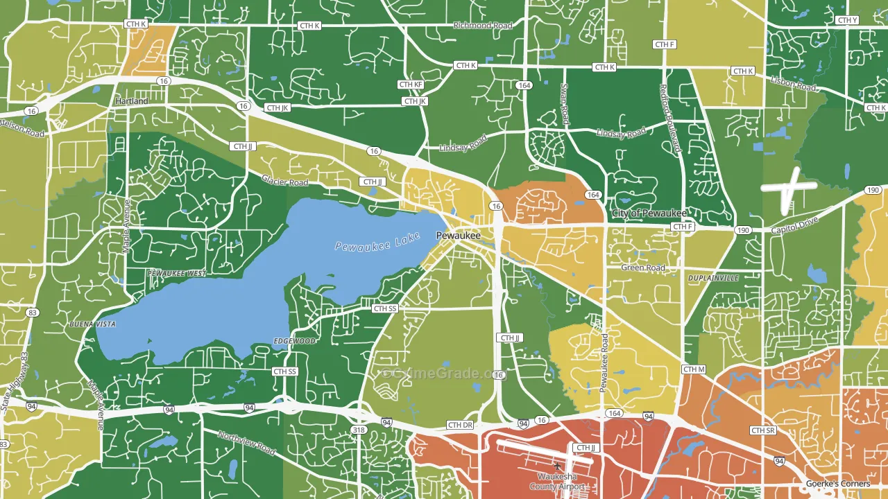 53072, WI Map of Drug-Related Crime Rates