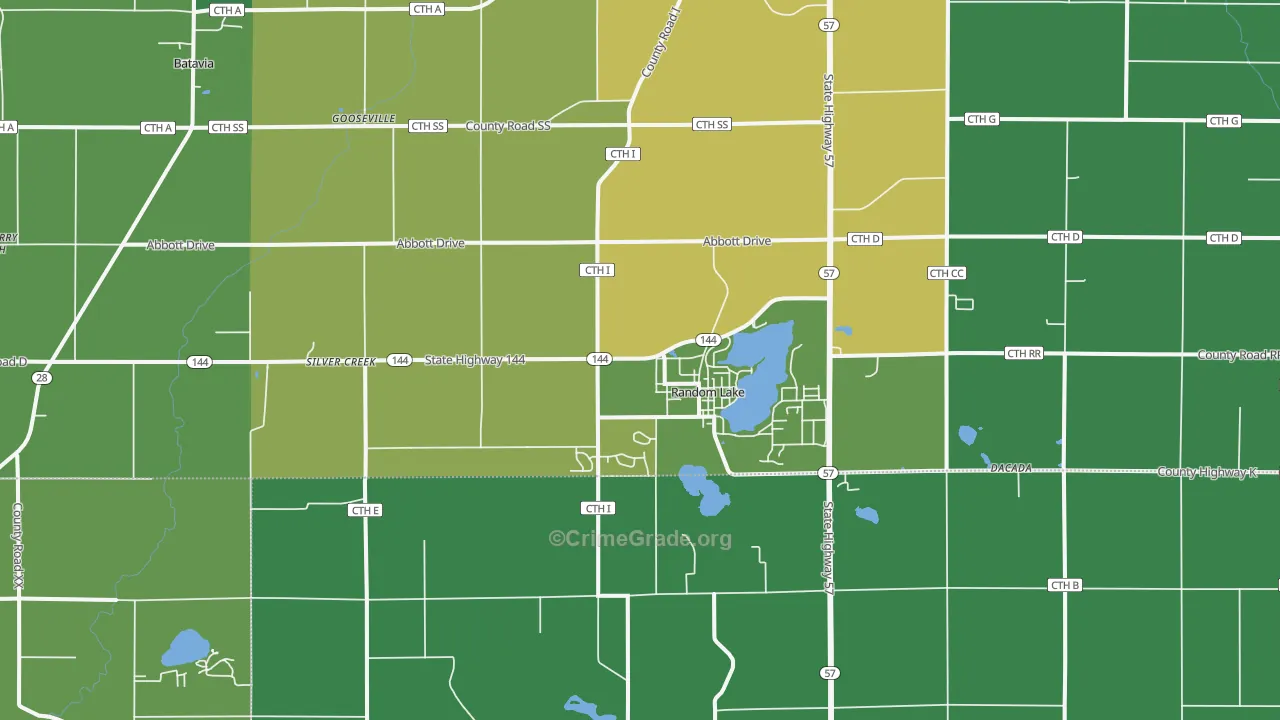 53075, WI Map of Drug-Related Crime Rates