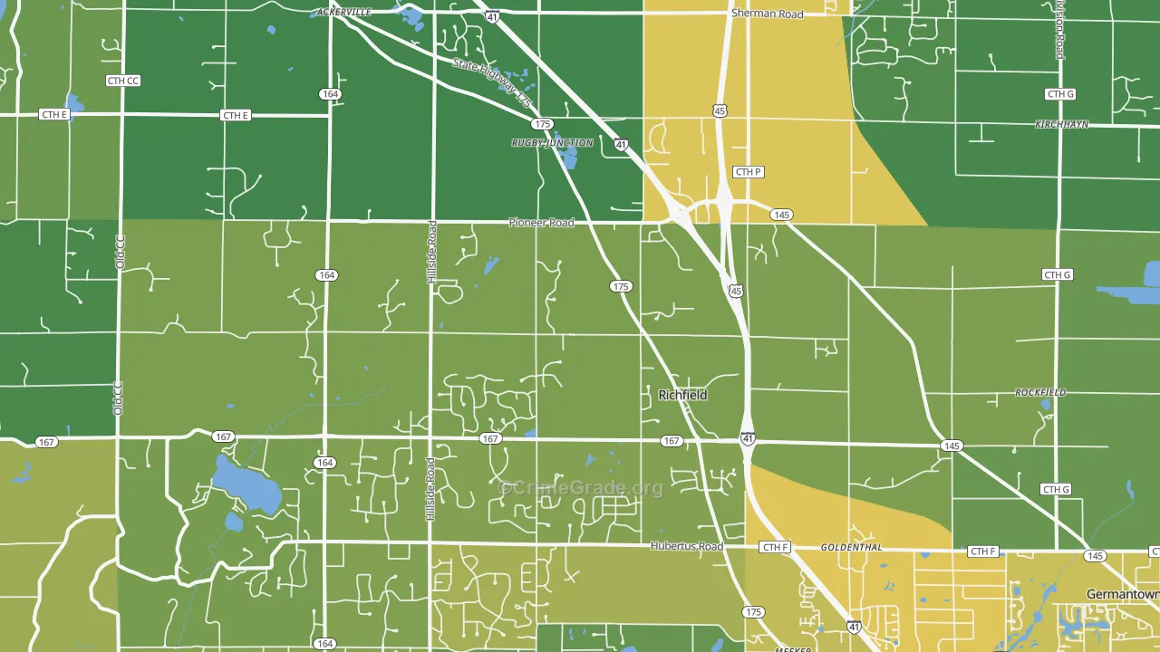 53076, WI Map of Drug-Related Crime Rates