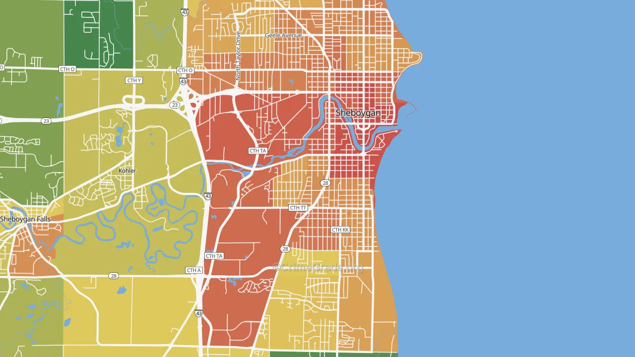 53081, WI Map of Drug-Related Crime Rates