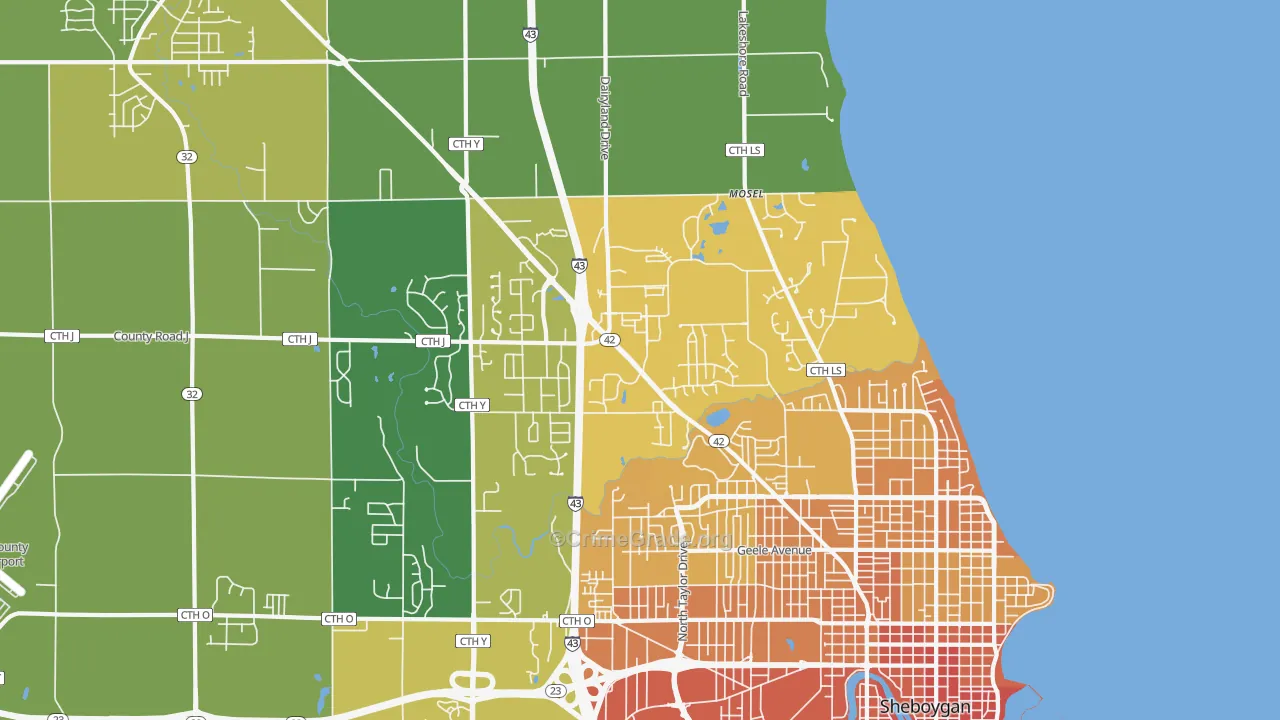 53083, WI Map of Drug-Related Crime Rates