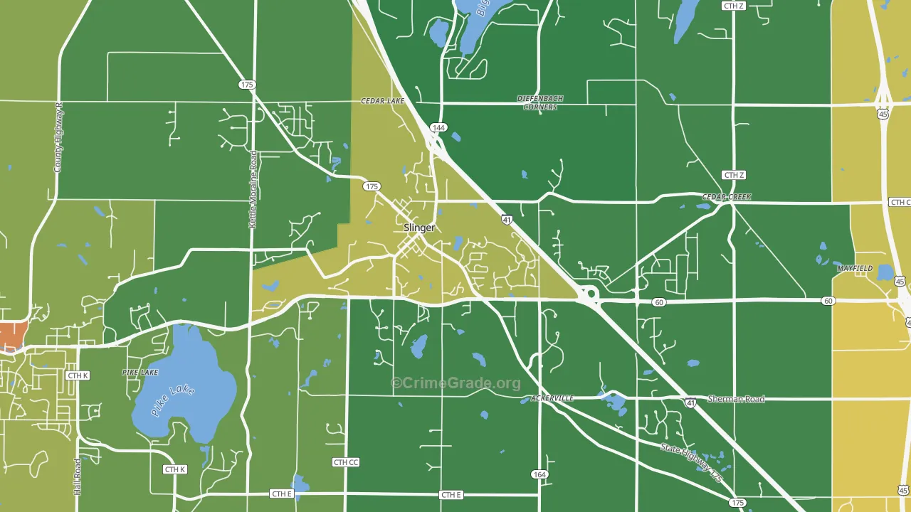 53086, WI Map of Drug-Related Crime Rates