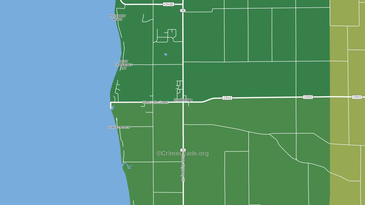 53088, WI Map of Drug-Related Crime Rates