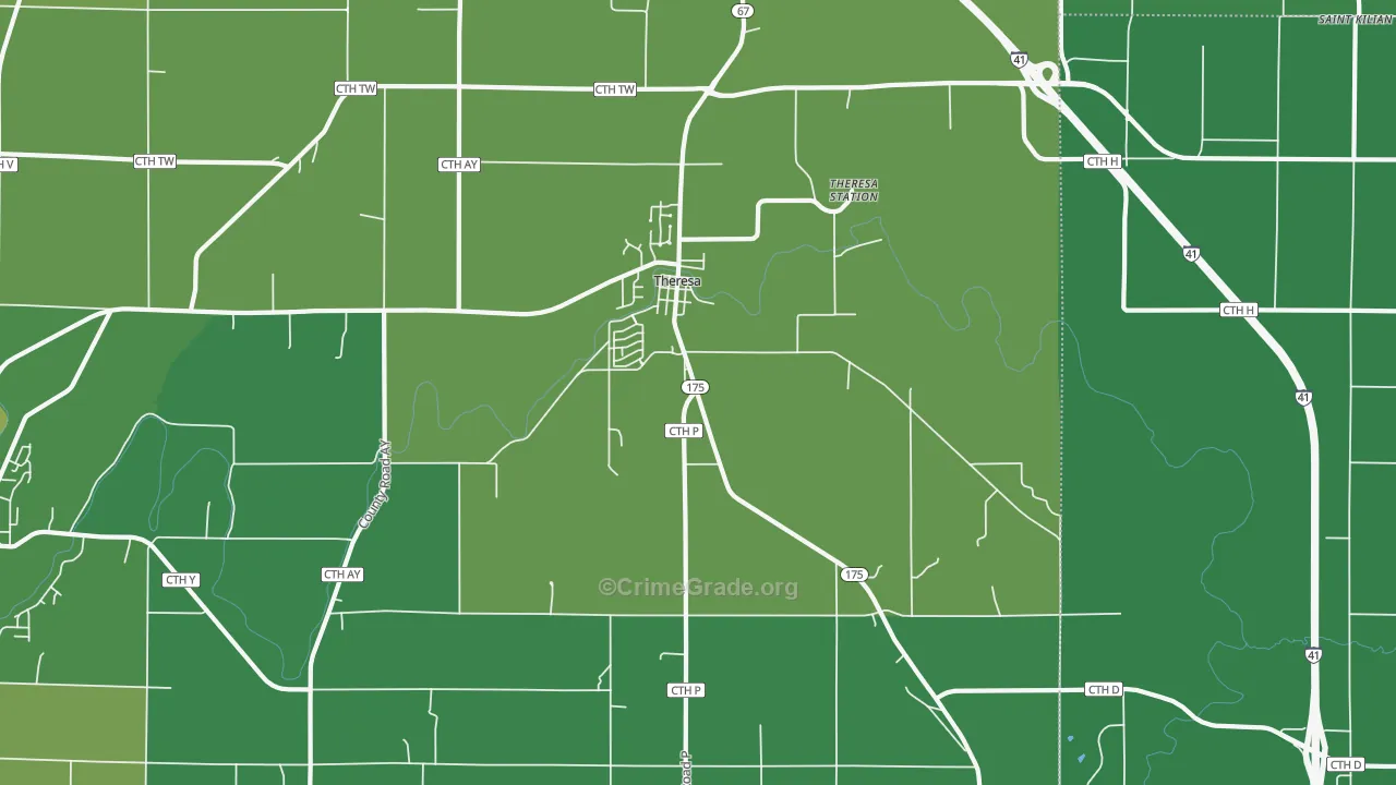 53091, WI Map of Drug-Related Crime Rates