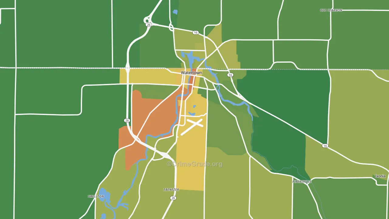 53094, WI Map of Drug-Related Crime Rates