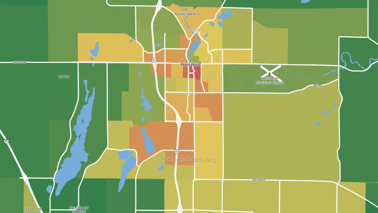 53095, WI Map of Drug-Related Crime Rates