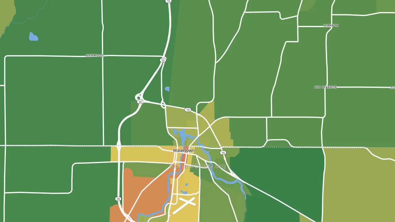 53098, WI Map of Drug-Related Crime Rates