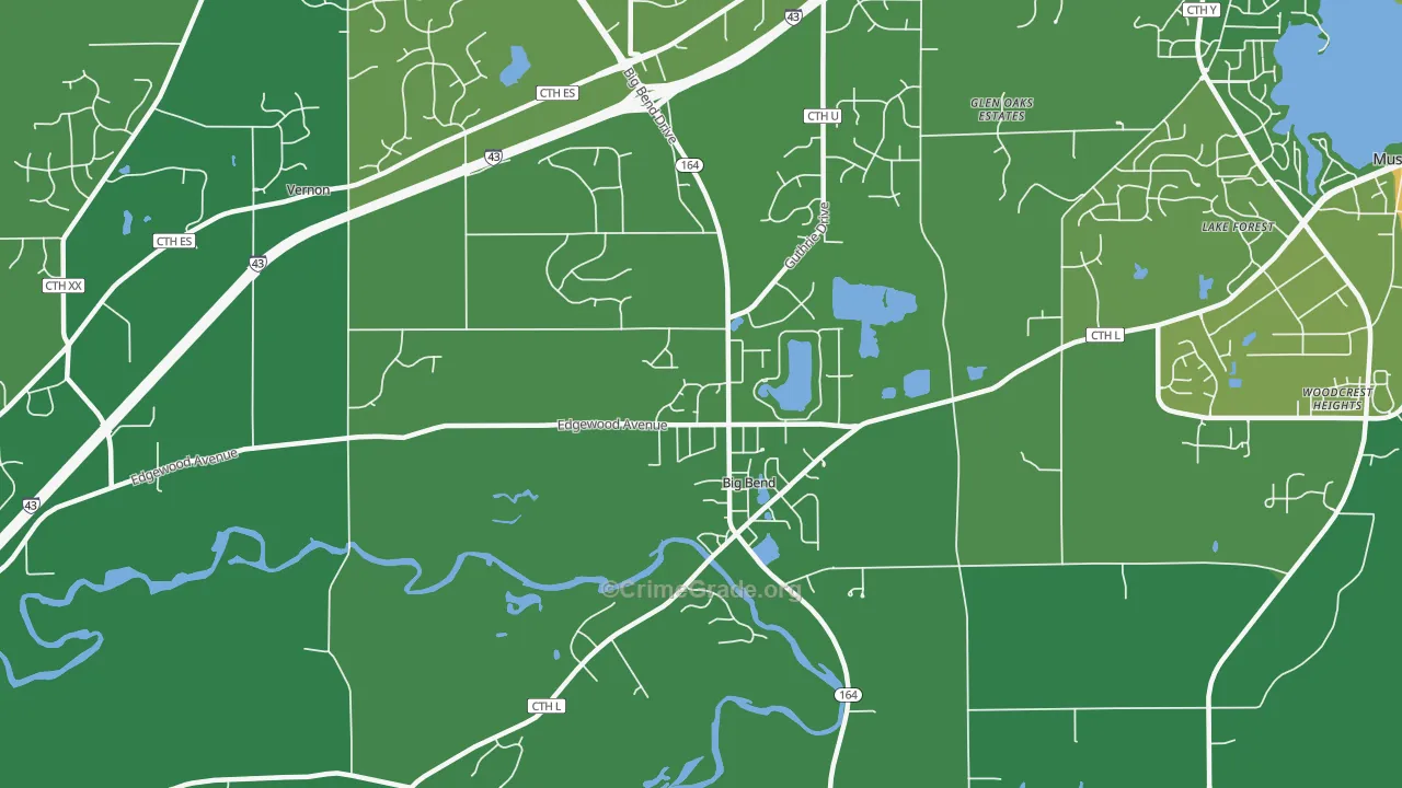 53103, WI Map of Drug-Related Crime Rates