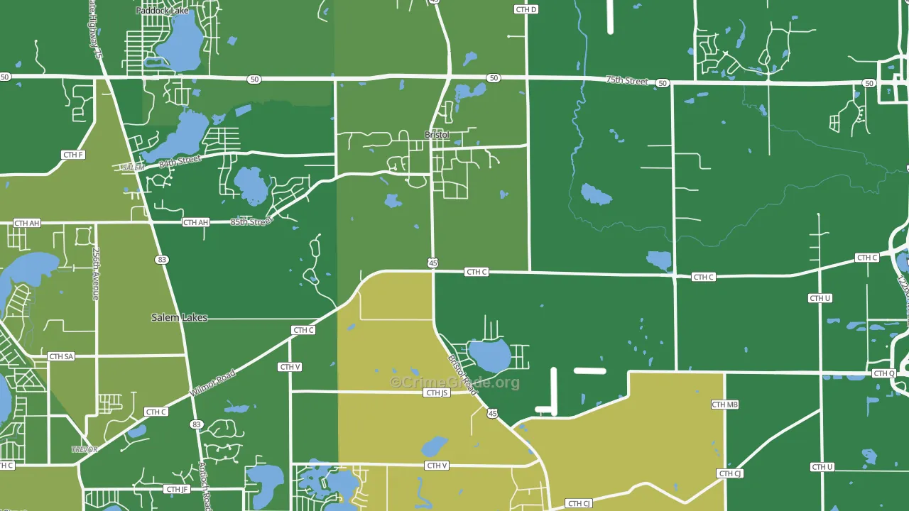 53104, WI Map of Drug-Related Crime Rates