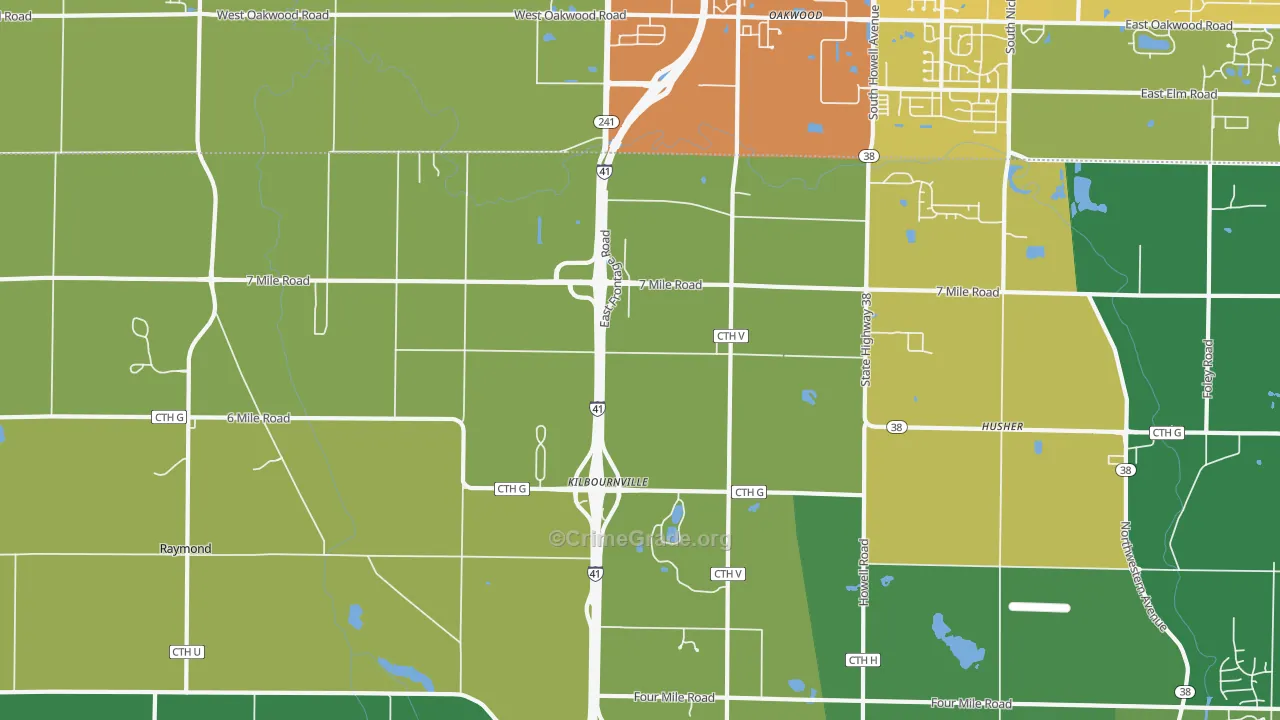 53108, WI Map of Drug-Related Crime Rates